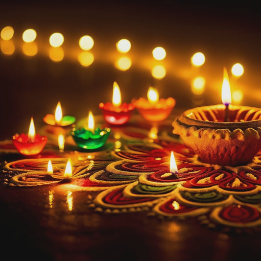“Festive Glow Diyas – 12 Multicolour Decorative Lights”